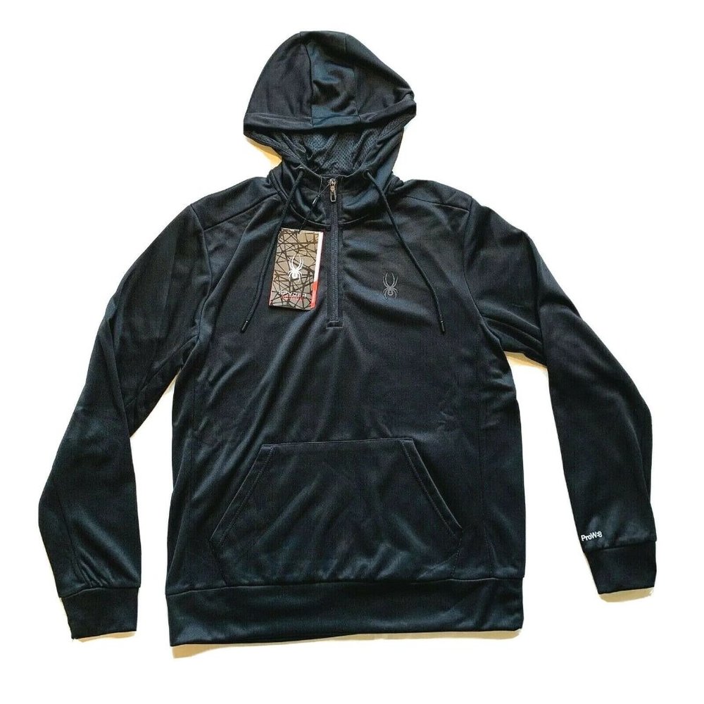 NWT Spyder Active Hoodie Sweatshirt Pullover Mens Medium ProWEB Zip Fleece Lined